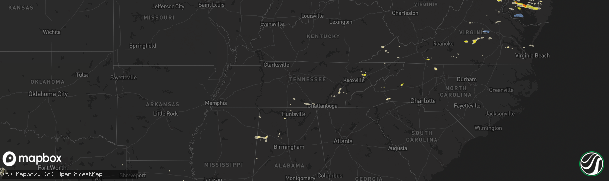 Hail map in Tennessee on June 2, 2022