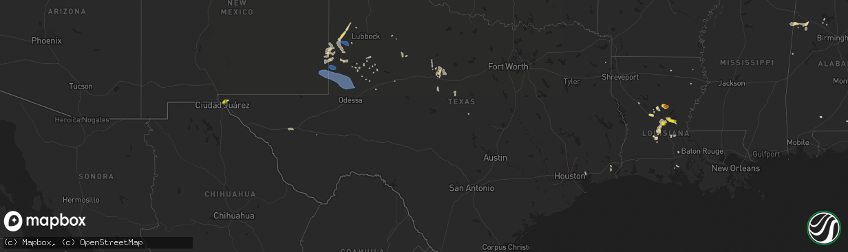 Hail map in Texas on June 2, 2022