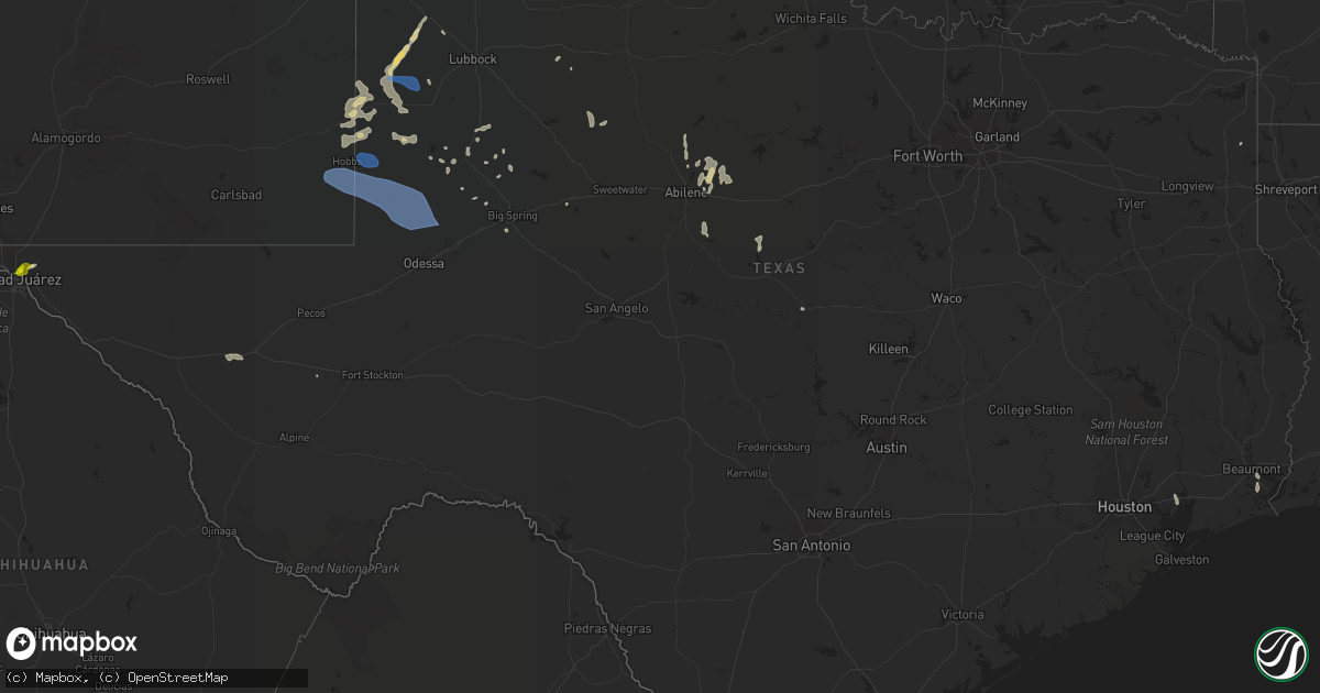 Hail map in Texas on June 2, 2022