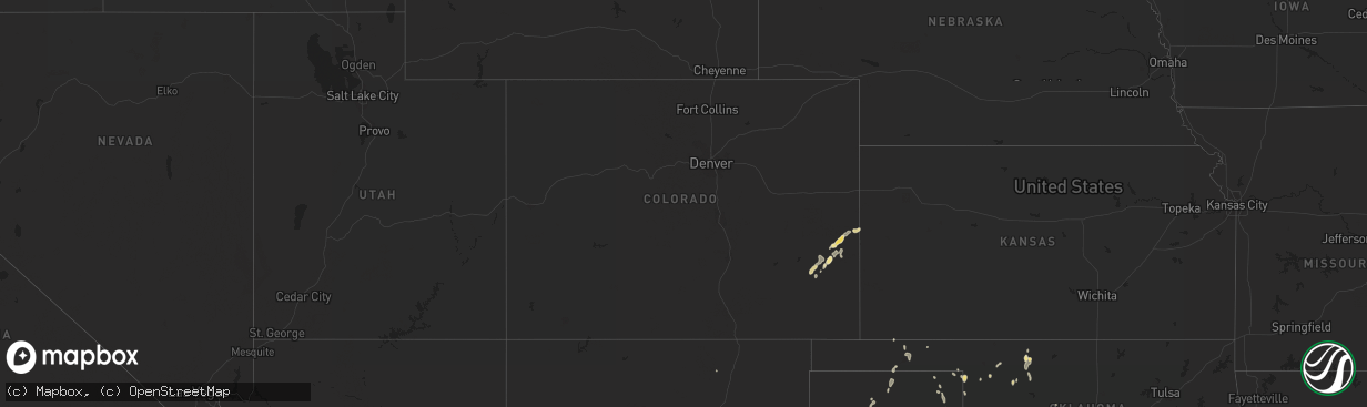 Hail map in Colorado on June 2, 2023