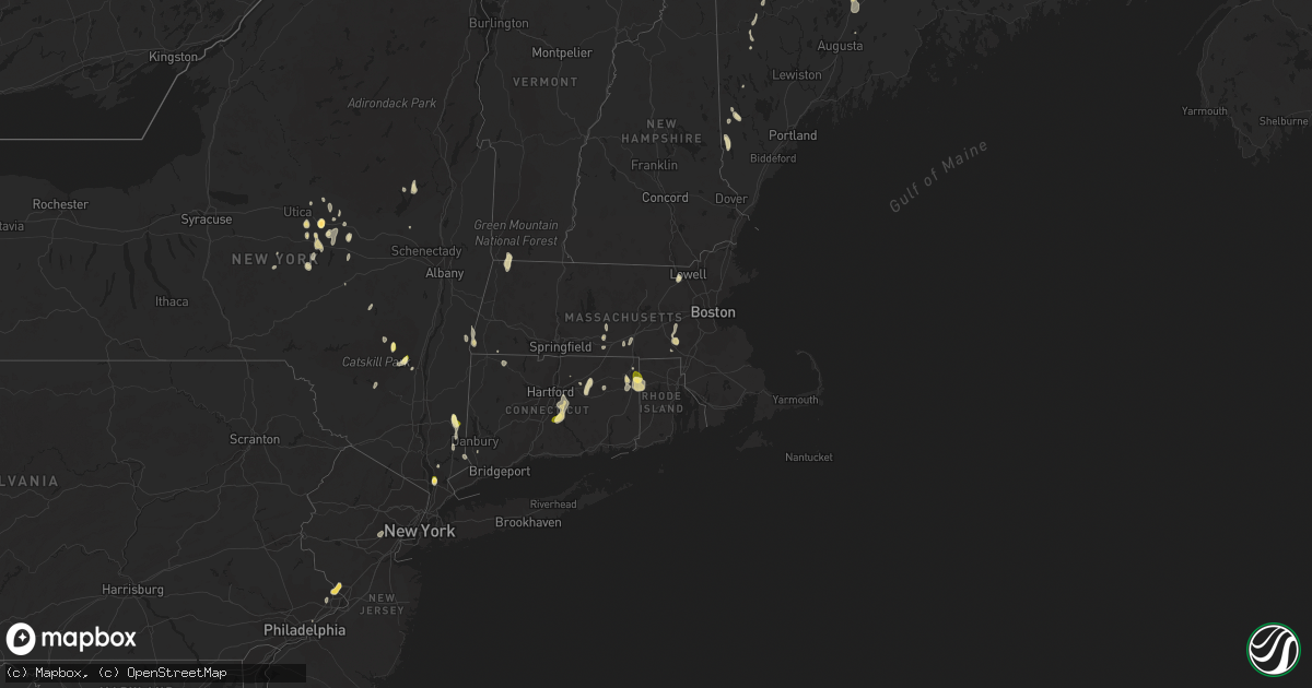 Hail map in Connecticut on June 2, 2023