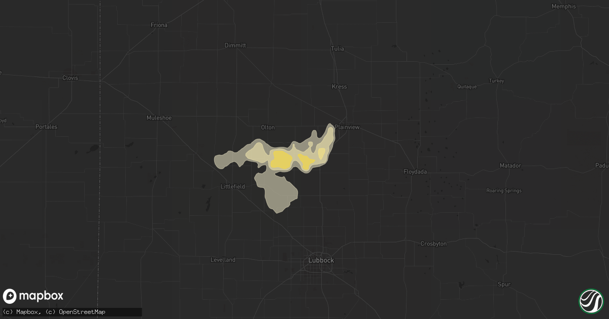 Hail map in Hale Center, TX on June 2, 2023
