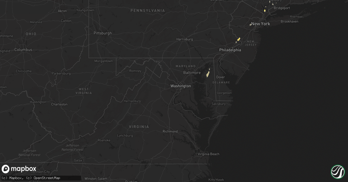 Hail map in Maryland on June 2, 2023