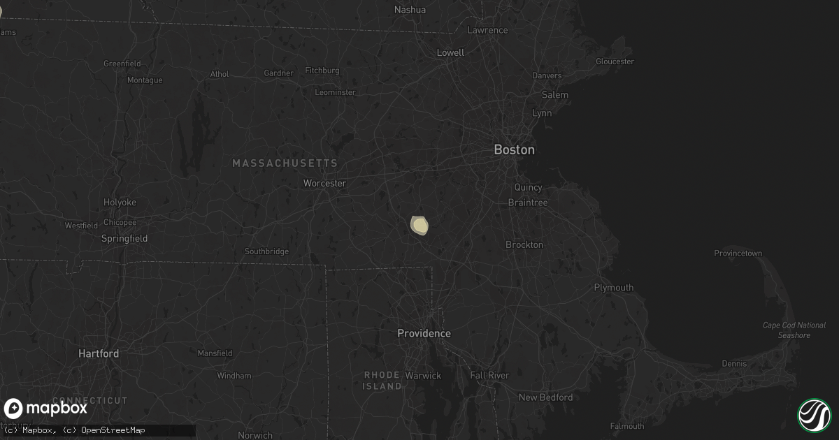Hail map in Medway, MA on June 2, 2023