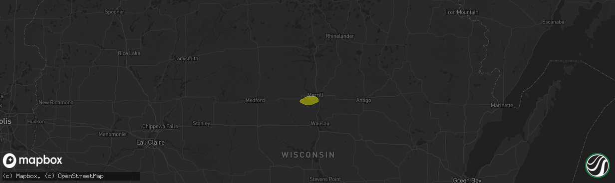 Hail map in Merrill, WI on June 2, 2023