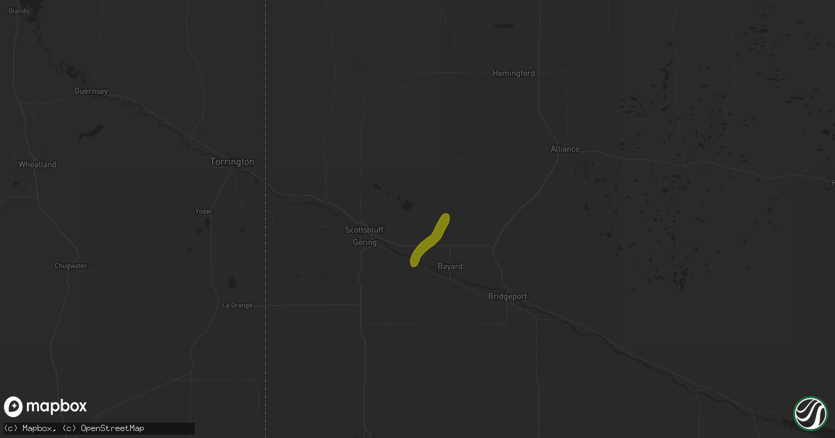 Hail map in Minatare, NE on June 2, 2023