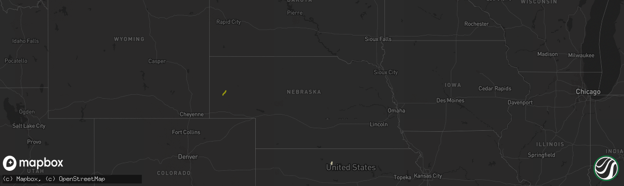 Hail map in Nebraska on June 2, 2023