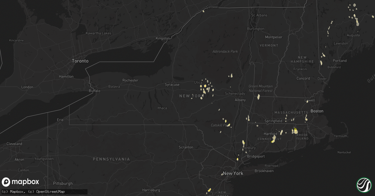 Hail map in New York on June 2, 2023