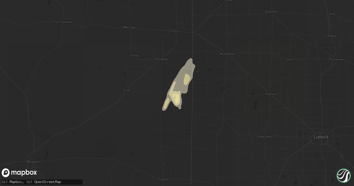 Hail map in Rogers, NM on June 2, 2023