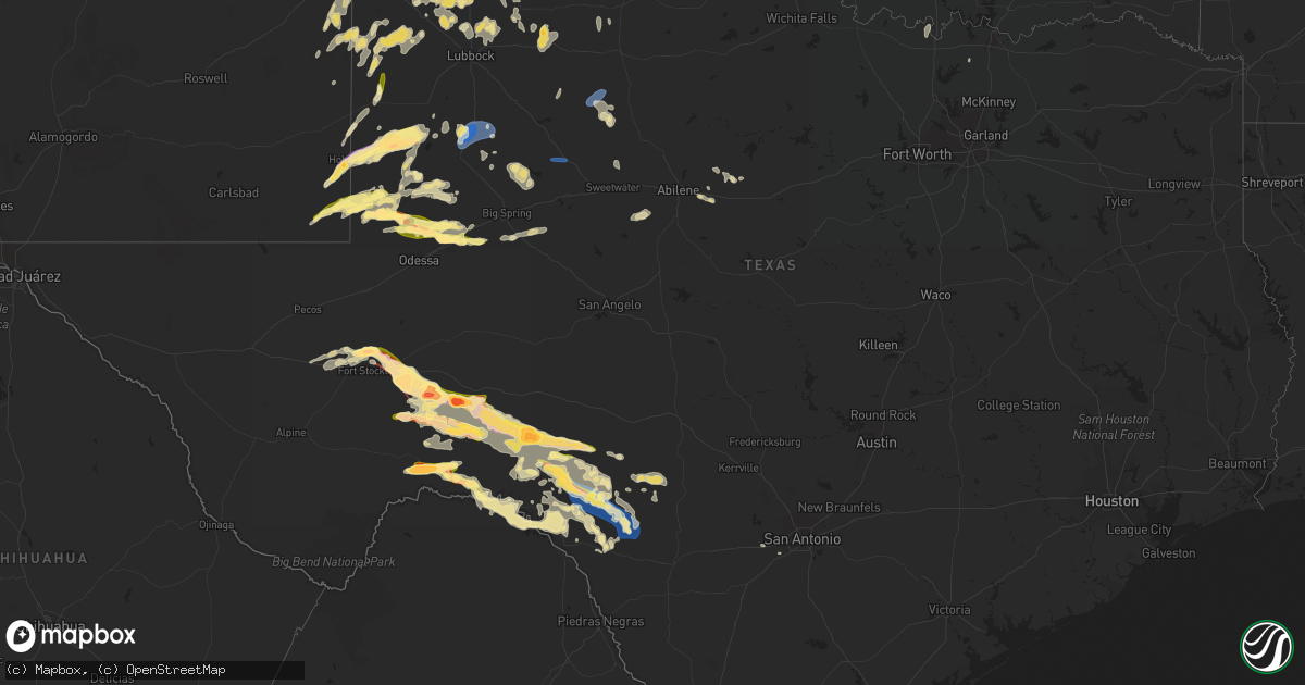 Hail map in Texas on June 2, 2023