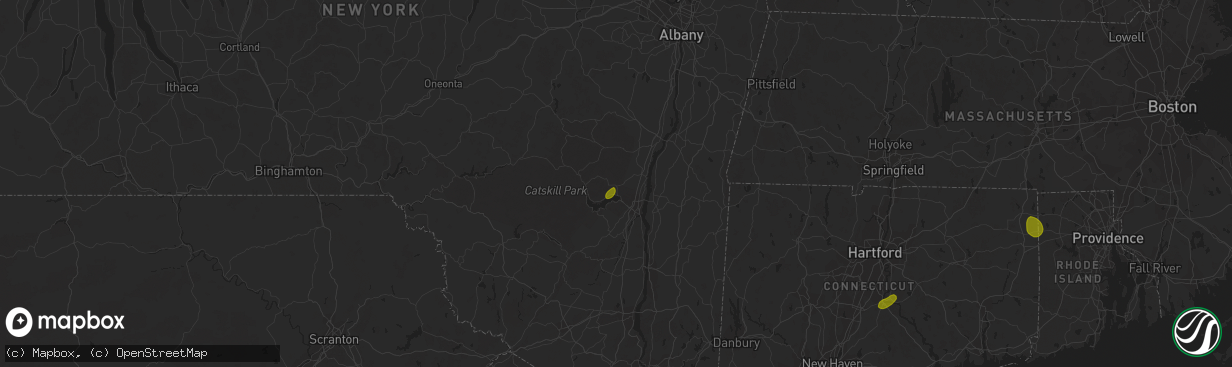 Hail map in Woodstock, NY on June 2, 2023
