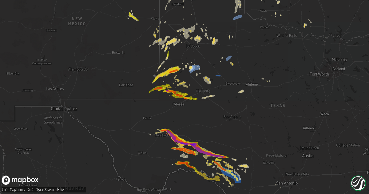 Hail map on June 2, 2023