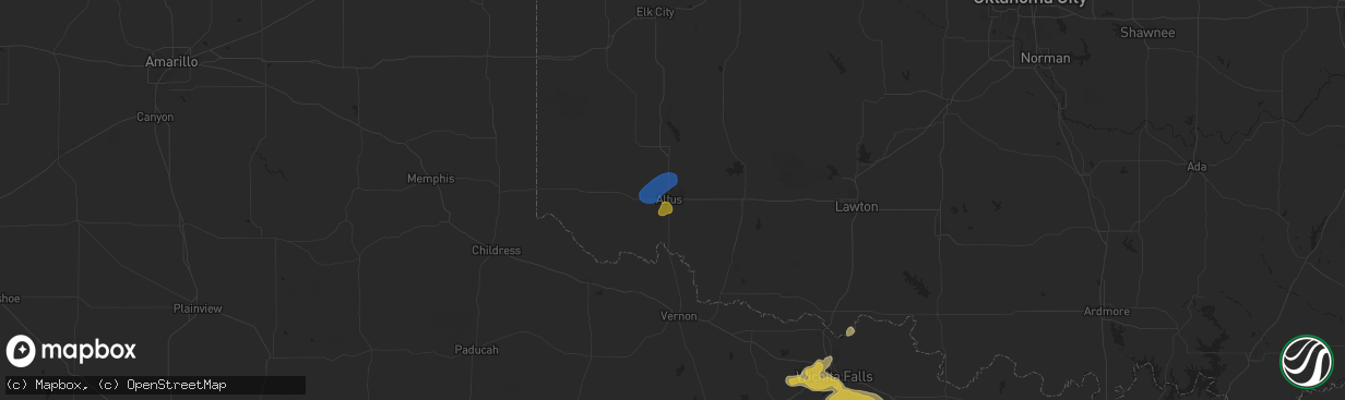 Hail map in Altus, OK on June 2, 2024