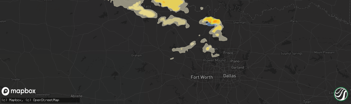 Hail map in Bridgeport, TX on June 2, 2024