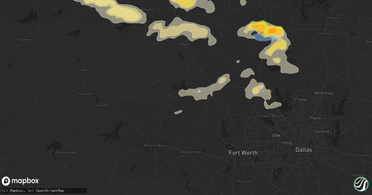 Hail map in Bridgeport, TX on June 2, 2024