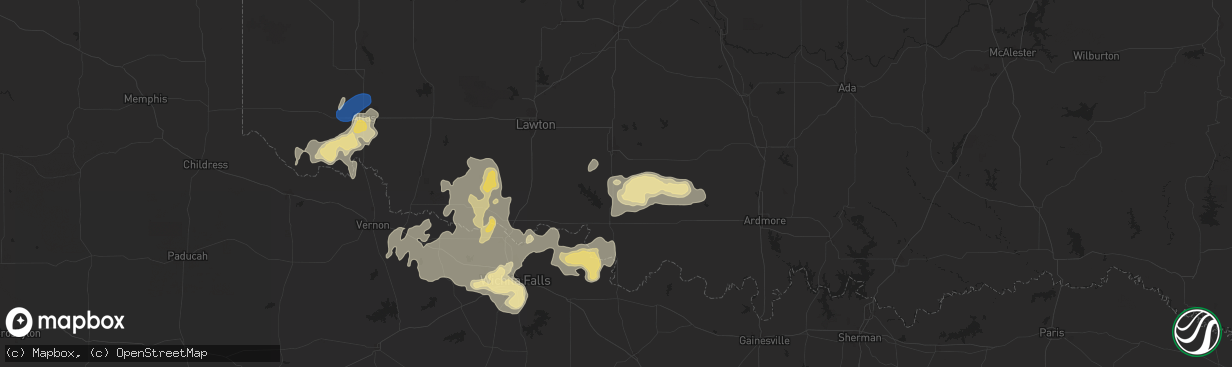 Hail map in Comanche, OK on June 2, 2024