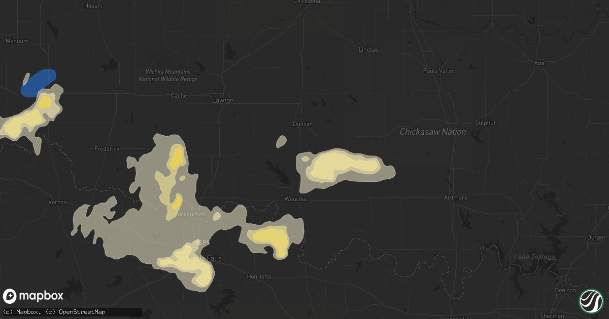 Hail map in Comanche, OK on June 2, 2024
