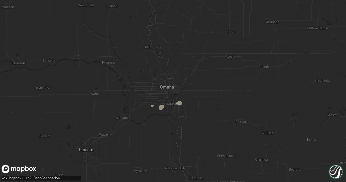 Hail map in Council Bluffs, IA on June 2, 2024