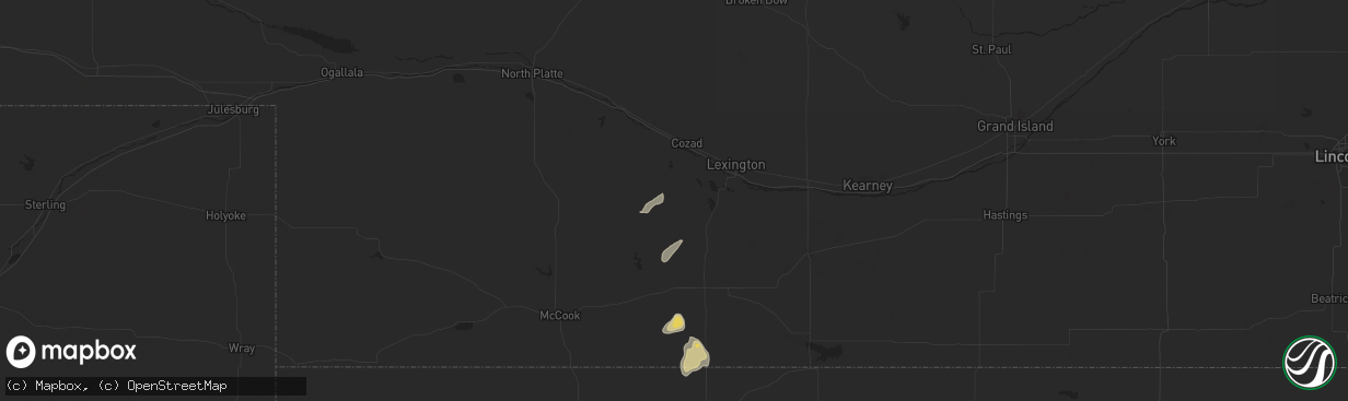 Hail map in Eustis, NE on June 2, 2024