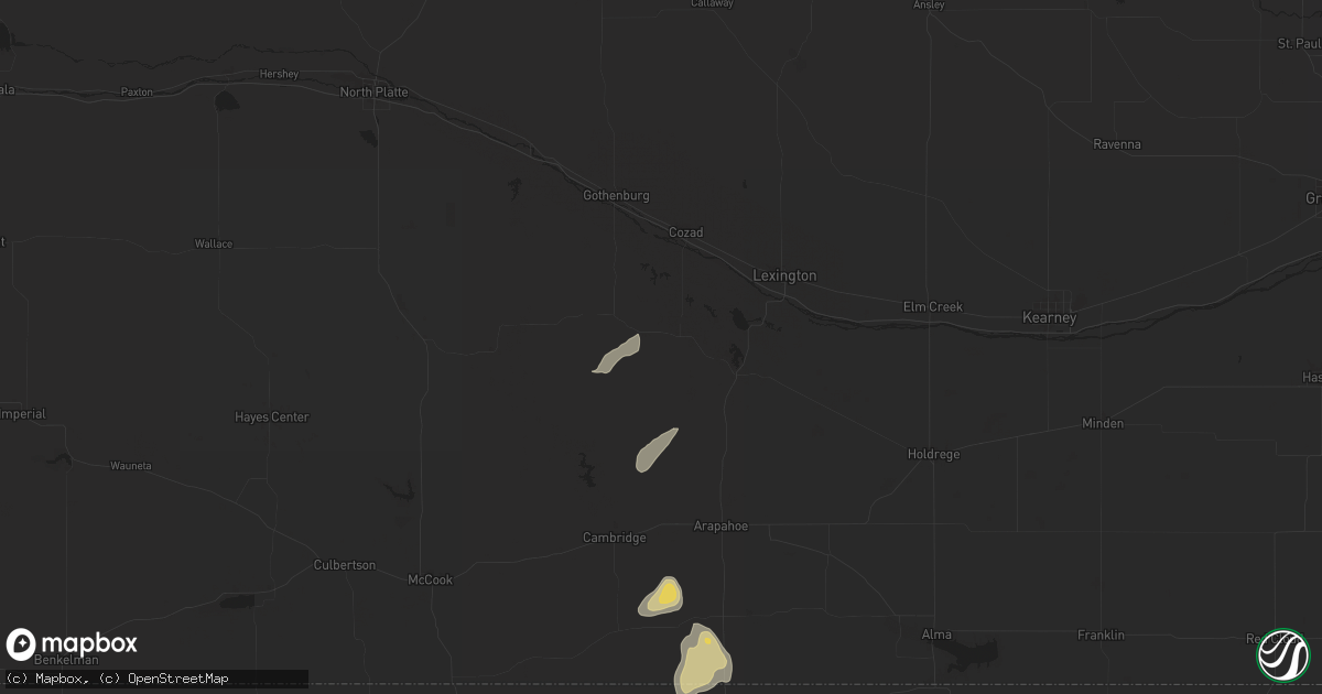 Hail map in Eustis, NE on June 2, 2024