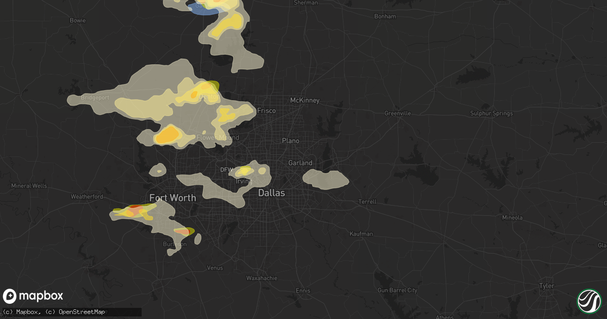 Hail map in Garland, TX on June 2, 2024