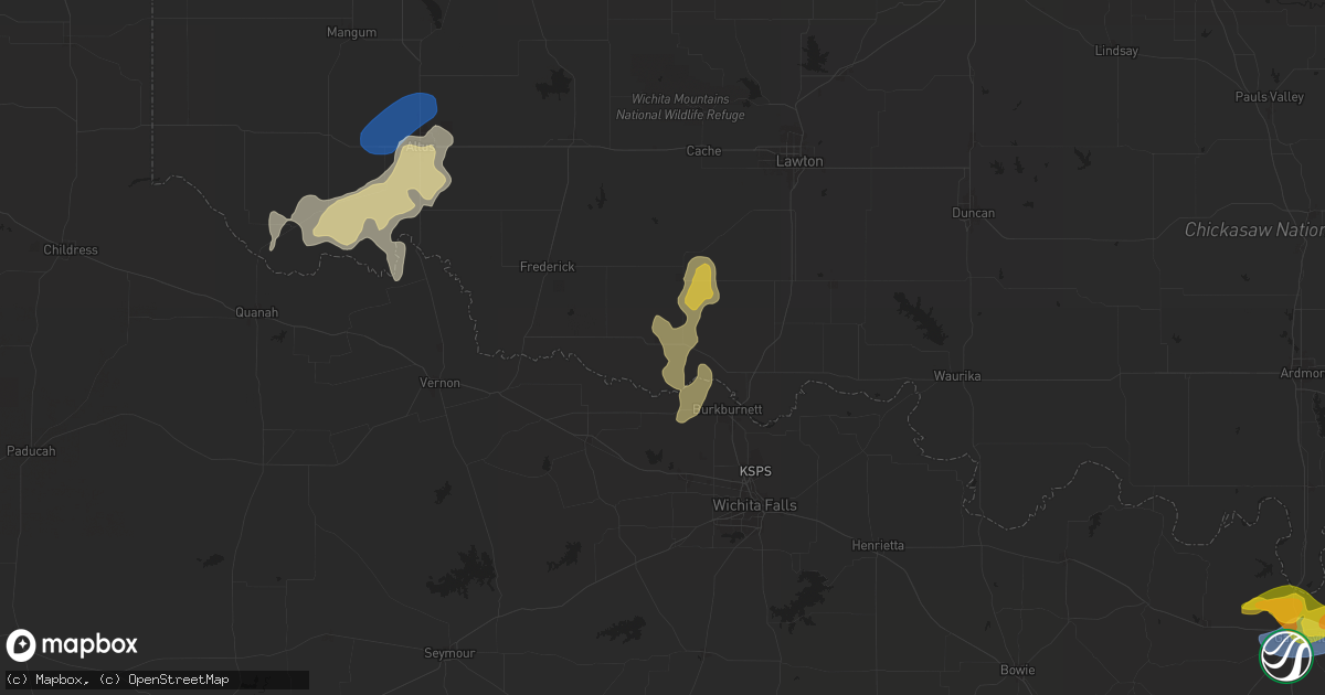 Hail map in Grandfield, OK on June 2, 2024