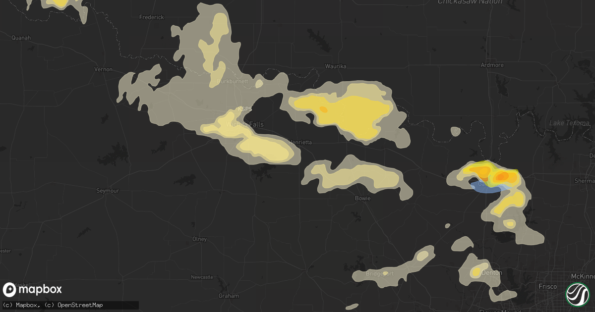 Hail map in Henrietta, TX on June 2, 2024