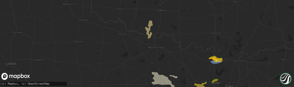 Hail map in Iowa Park, TX on June 2, 2024