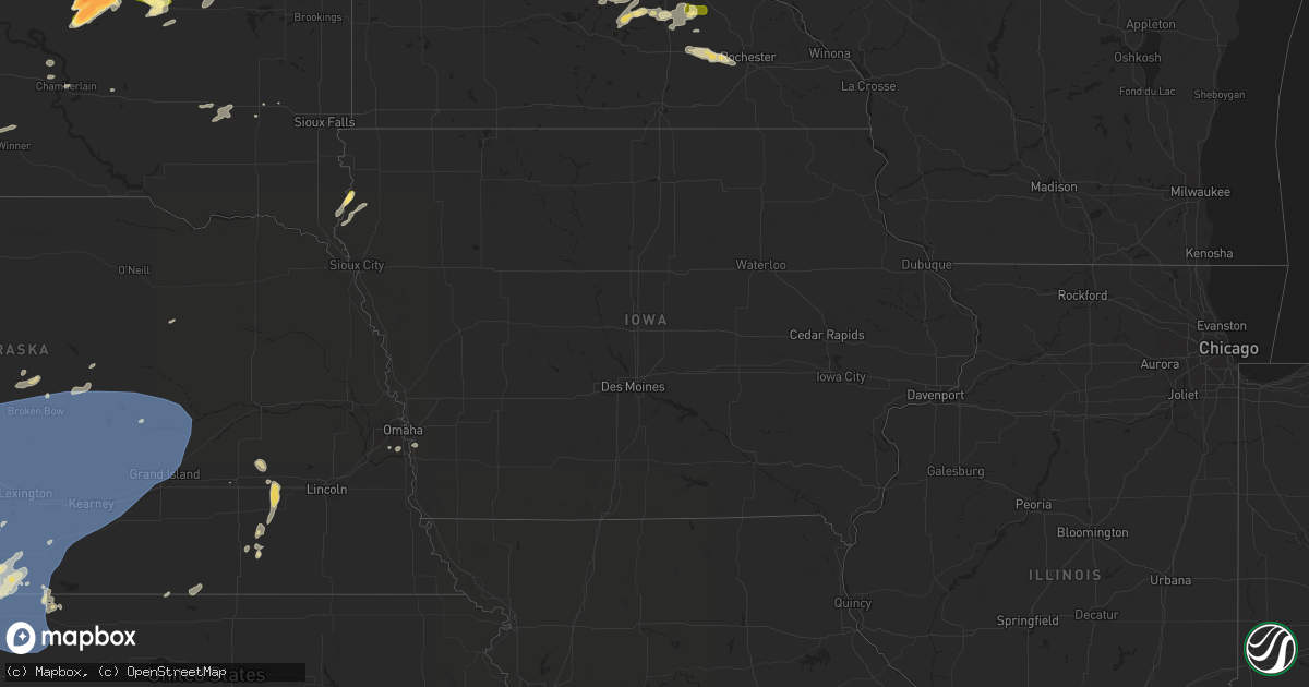 Hail map in Iowa on June 2, 2024