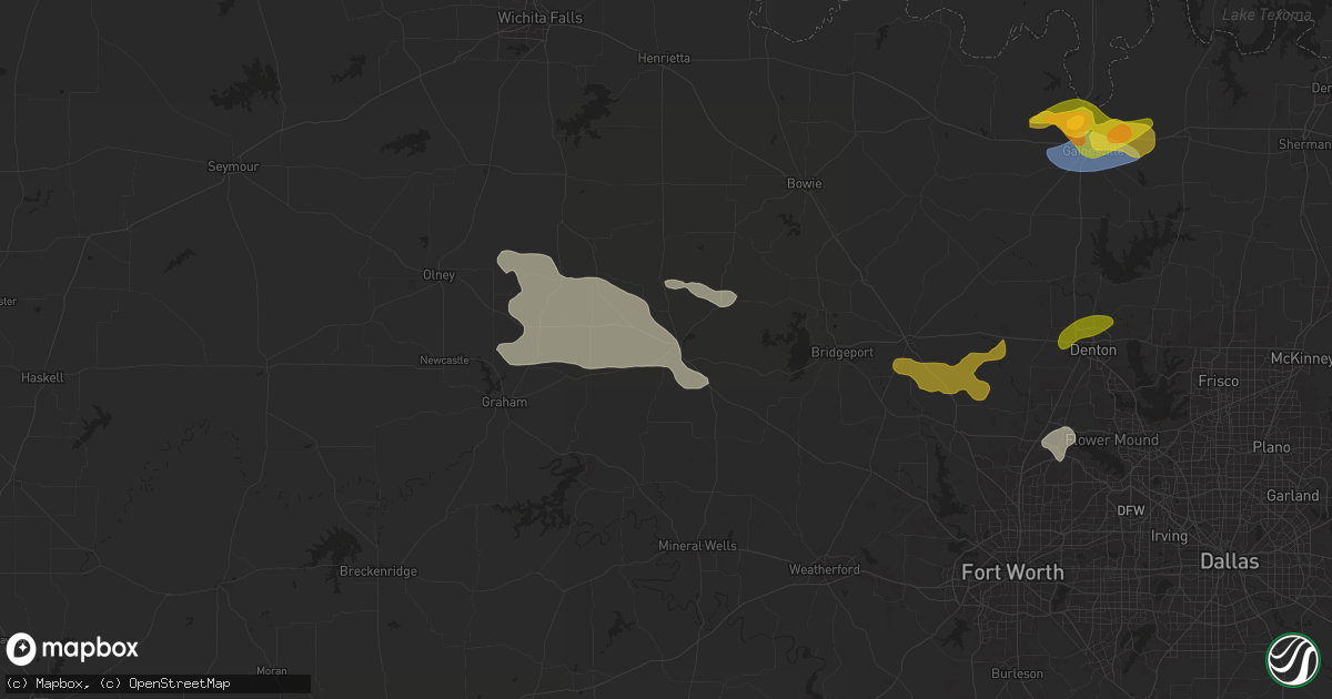 Hail map in Jacksboro, TX on June 2, 2024