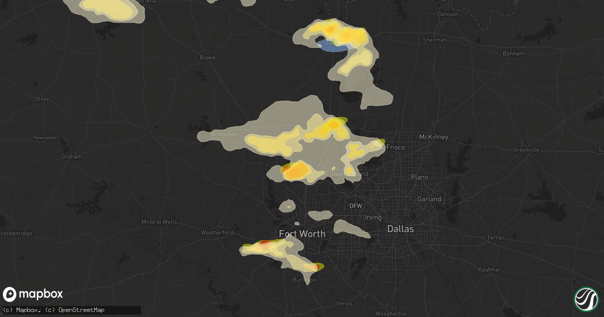Hail map in Justin, TX on June 2, 2024