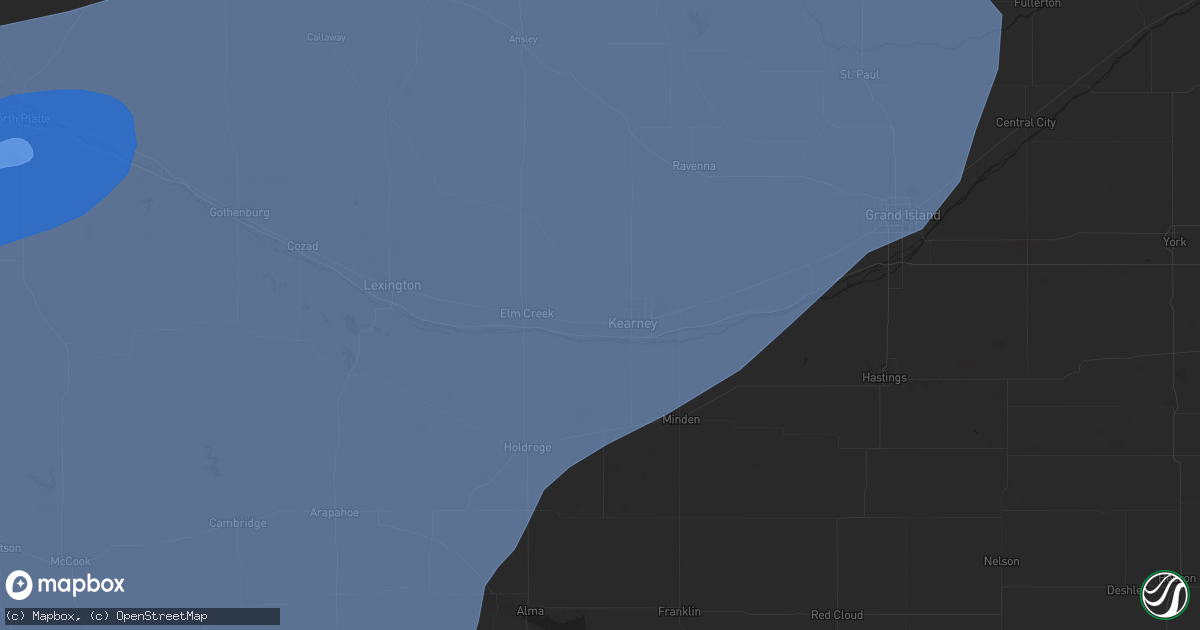 Hail map in Kearney, NE on June 2, 2024