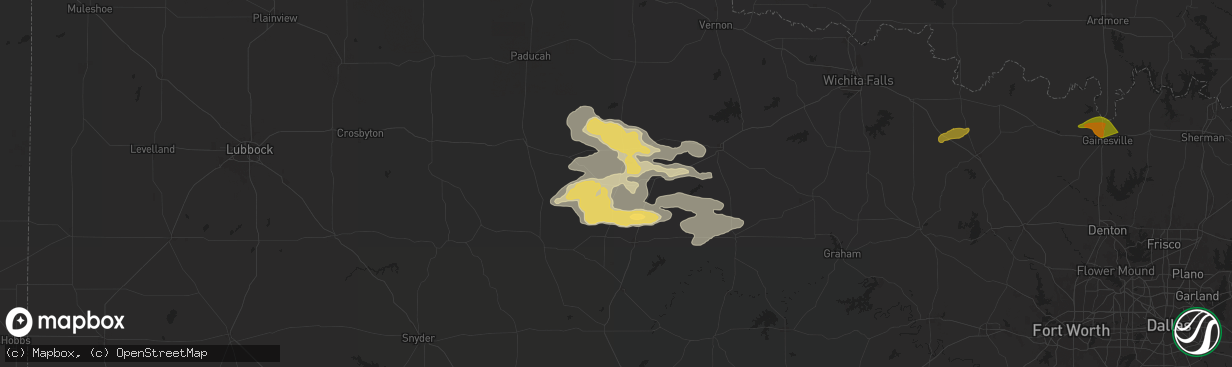 Hail map in Knox City, TX on June 2, 2024