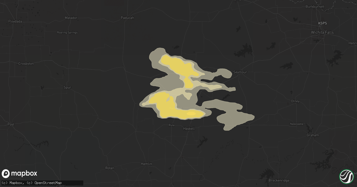 Hail map in Knox City, TX on June 2, 2024
