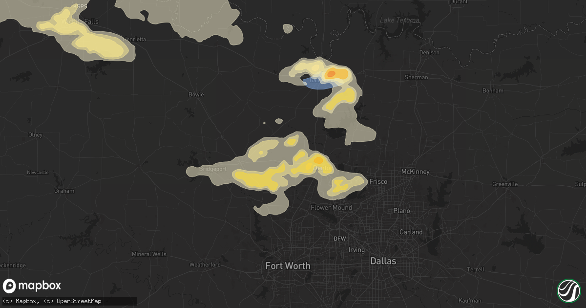 Hail map in Krum, TX on June 2, 2024