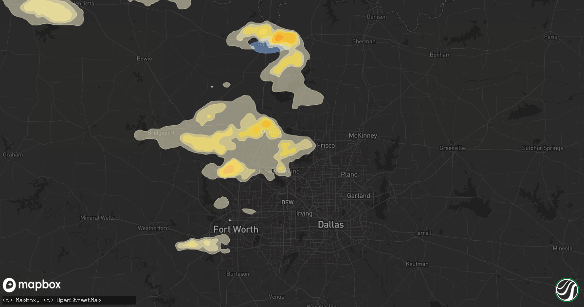 Hail map in Lake Dallas, TX on June 2, 2024