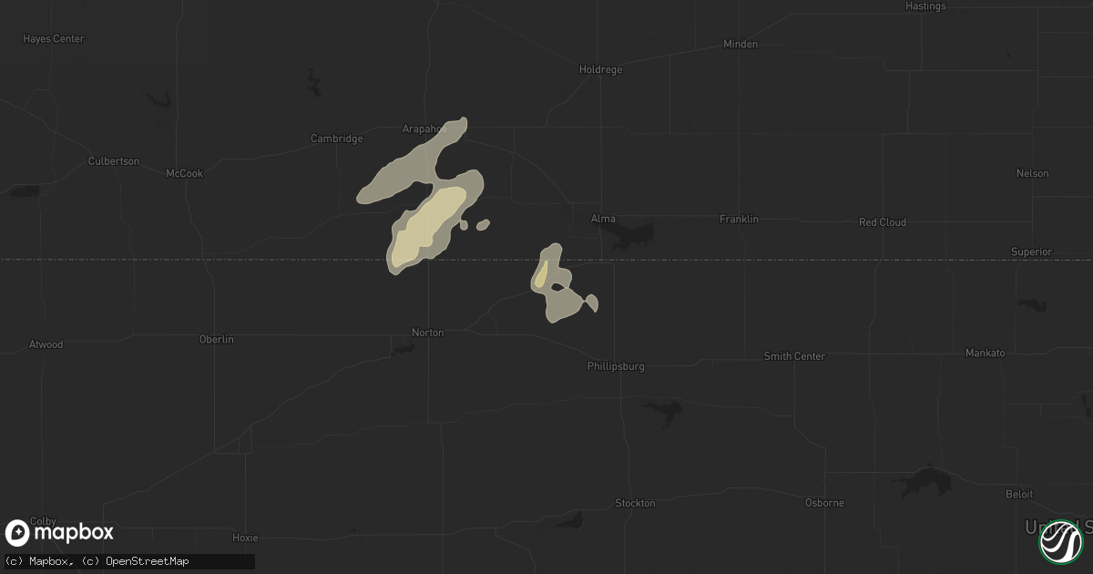 Hail map in Long Island, KS on June 2, 2024