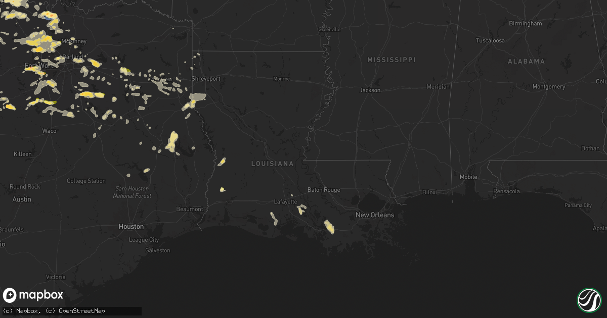 Hail map in Louisiana on June 2, 2024