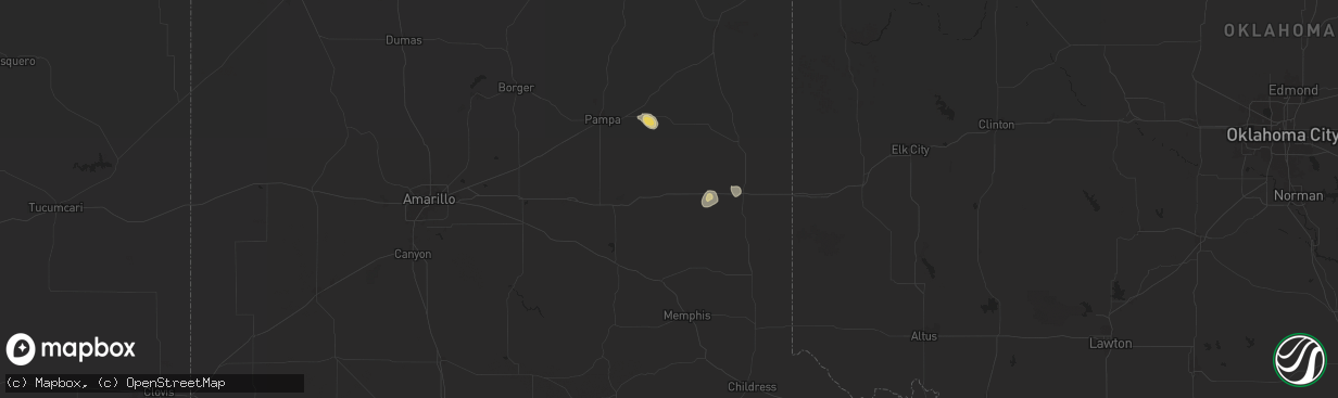 Hail map in Mclean, TX on June 2, 2024