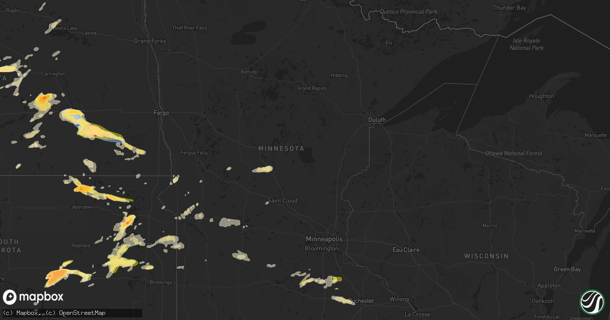 Hail map in Minnesota on June 2, 2024