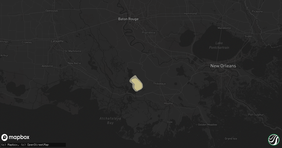 Hail map in Napoleonville, LA on June 2, 2024