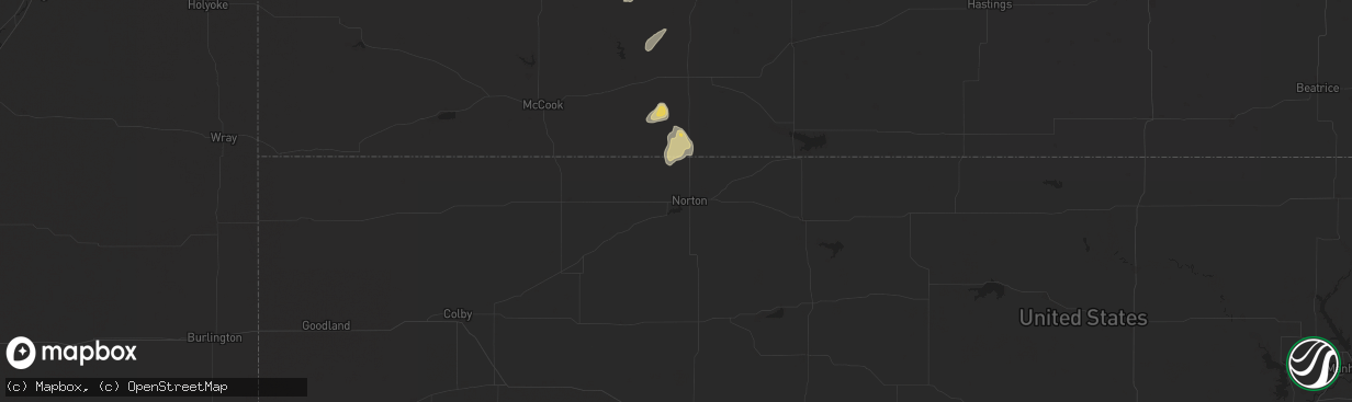 Hail map in Norton, KS on June 2, 2024