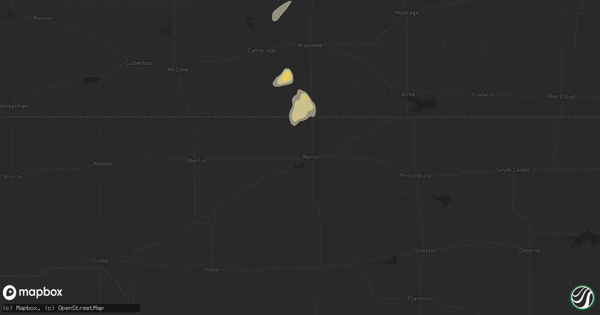 Hail map in Norton, KS on June 2, 2024