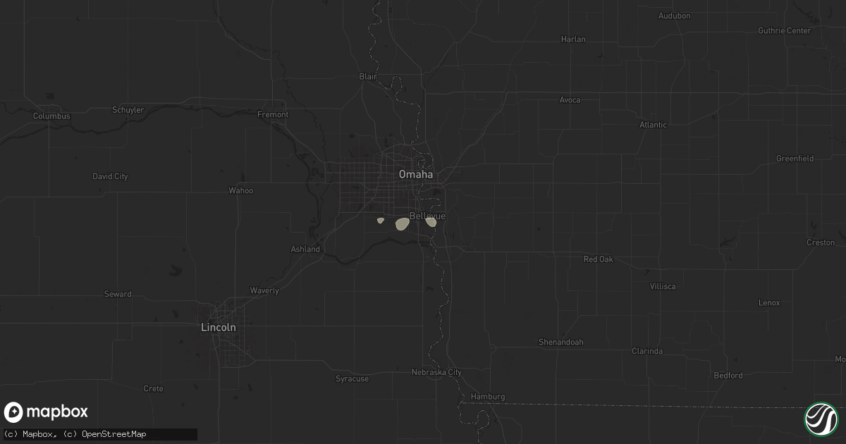 Hail map in Offutt Afb, NE on June 2, 2024