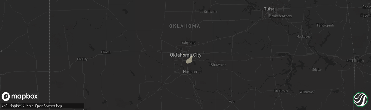 Hail map in Oklahoma City, OK on June 2, 2024