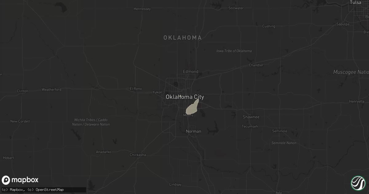 Hail map in Oklahoma City, OK on June 2, 2024