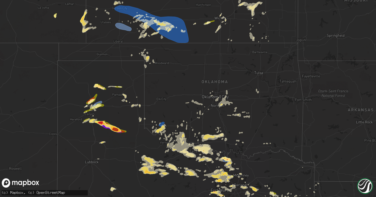 Hail map in Oklahoma on June 2, 2024