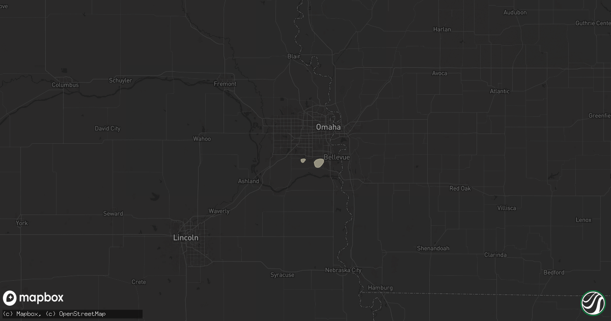 Hail map in Papillion, NE on June 2, 2024
