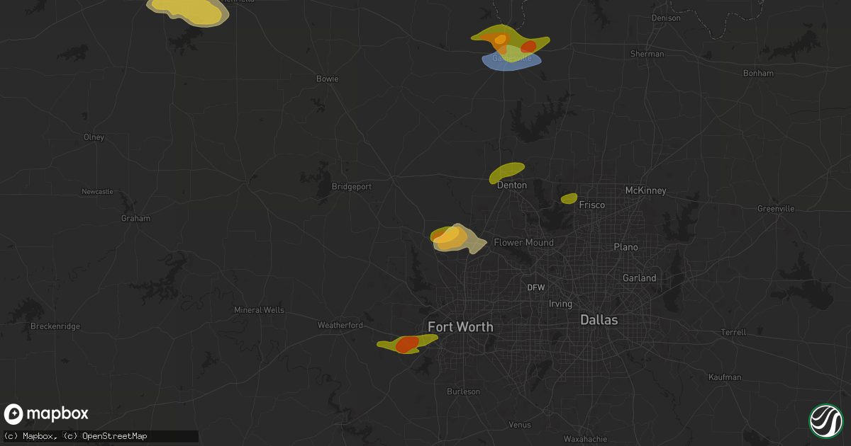 Hail map in Rhome, TX on June 2, 2024