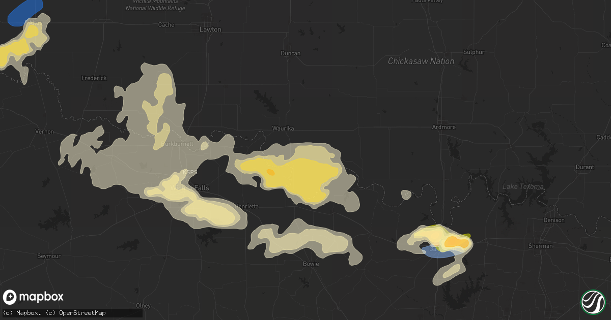 Hail map in Ryan, OK on June 2, 2024